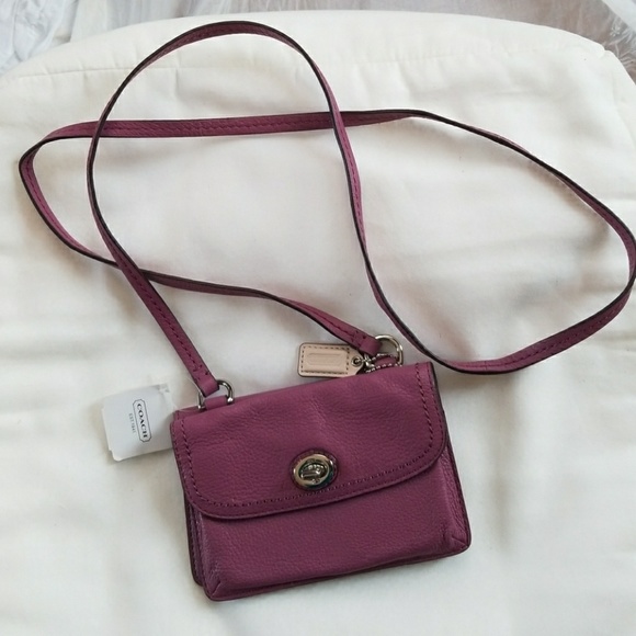 Coach Handbags - COACH NWT leather crossbody mini purse Magenta